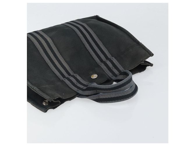 Hermès HERMES Borsa Fourre Tout PM in Tela Nera Argento Auth ti3705 Nero - vista 6
