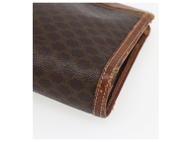 Céline Clutch in tela Macadam CELINE in pelle PVC marrone oro Auth ti3690 D'oro - vista 10