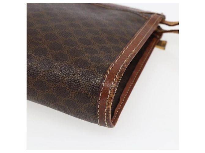 Céline Clutch in tela Macadam CELINE in pelle PVC marrone oro Auth ti3690 D'oro - vista 12