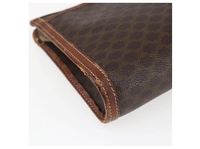 Céline Clutch in tela Macadam CELINE in pelle PVC marrone oro Auth ti3690 D'oro - vista 13