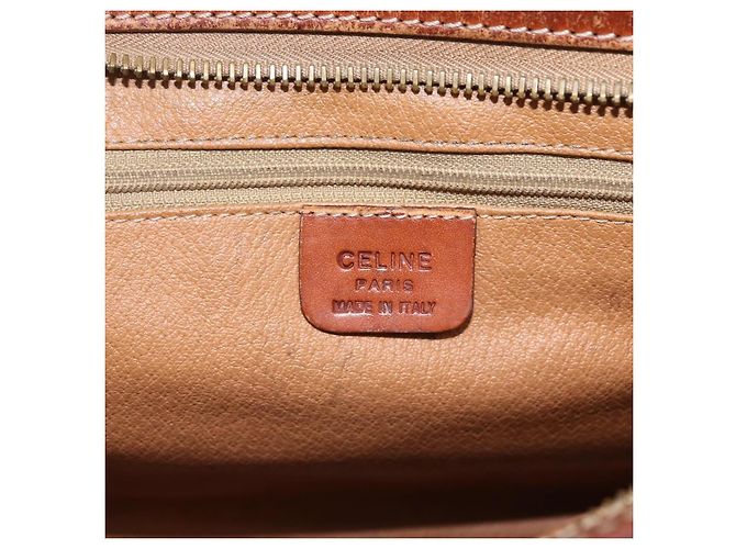 Céline Clutch in tela Macadam CELINE in pelle PVC marrone oro Auth ti3690 D'oro - vista 15