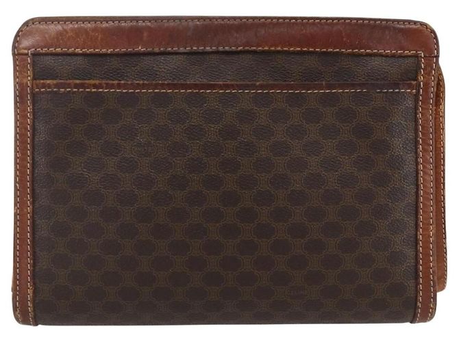 Céline Clutch in tela Macadam CELINE in pelle PVC marrone oro Auth ti3690 D'oro - vista 3