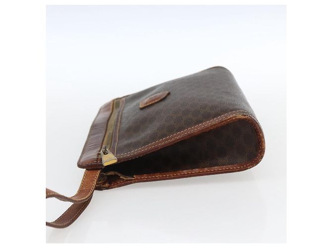 Céline Clutch in tela Macadam CELINE in pelle PVC marrone oro Auth ti3690 D'oro - vista 4