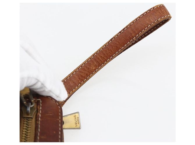 Céline Clutch in tela Macadam CELINE in pelle PVC marrone oro Auth ti3690 D'oro - vista 7