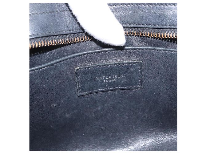 SAINT LAURENT Borsa a Mano Baby Kabas in Pelle 2 in 1 Nera LTH424868 Auth 171093 - vista 19