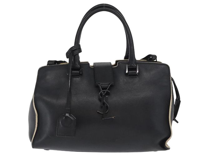 SAINT LAURENT Borsa a Mano Baby Kabas in Pelle 2 in 1 Nera LTH424868 Auth 171093 - vista 2
