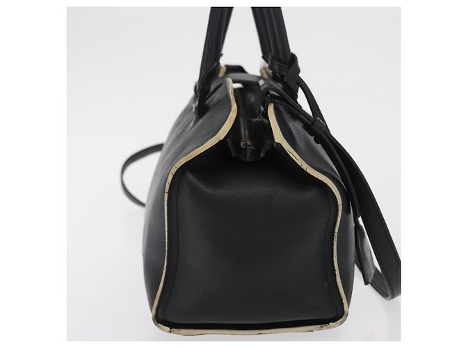 SAINT LAURENT Borsa a Mano Baby Kabas in Pelle 2 in 1 Nera LTH424868 Auth 171093 - vista 5