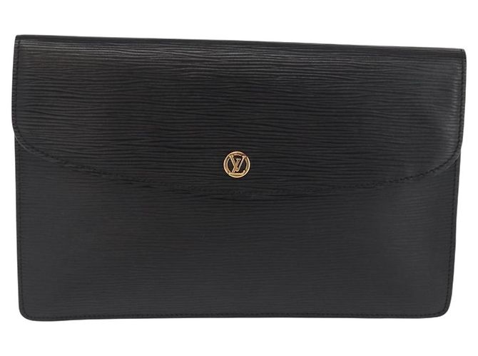 LOUIS VUITTON Clutch Montaigne 27 Epi Nero M52652 LV Auth 169888 - vista 13