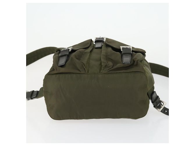 PRADA Backpack Nylon Khaki Silver Auth 166398 Silvery - view 11