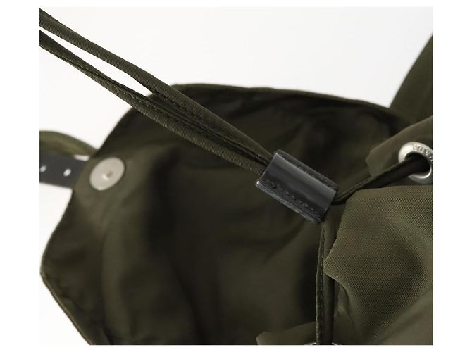PRADA Backpack Nylon Khaki Silver Auth 166398 Silvery - view 18