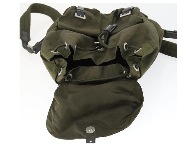 PRADA Backpack Nylon Khaki Silver Auth 166398 Silvery - view 19