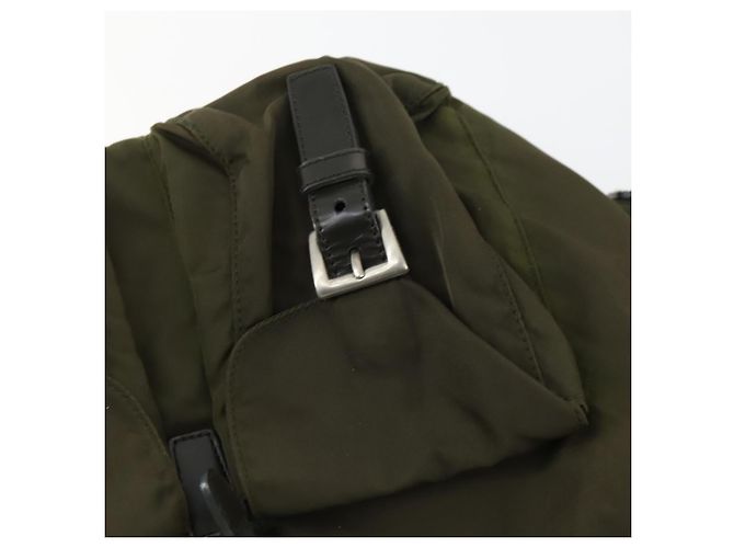 PRADA Backpack Nylon Khaki Silver Auth 166398 Silvery - view 26