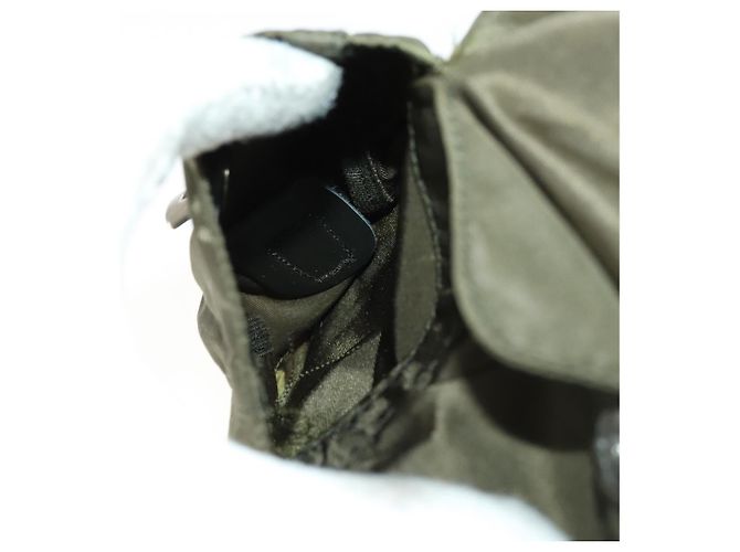 PRADA Backpack Nylon Khaki Silver Auth 166398 Silvery - view 27