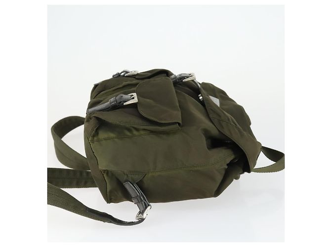 PRADA Backpack Nylon Khaki Silver Auth 166398 Silvery - view 4