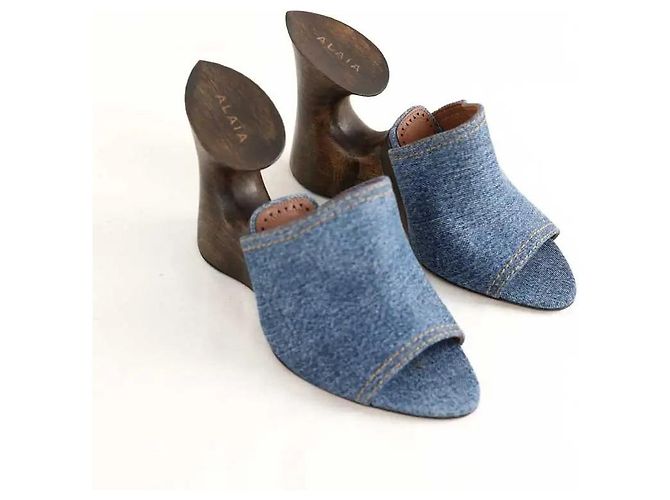 Alaïa Mule blu - vista 3