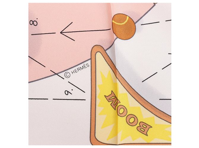 Foulard in seta Hermès Carré 90 "Tea for Two" arancione - vista 8