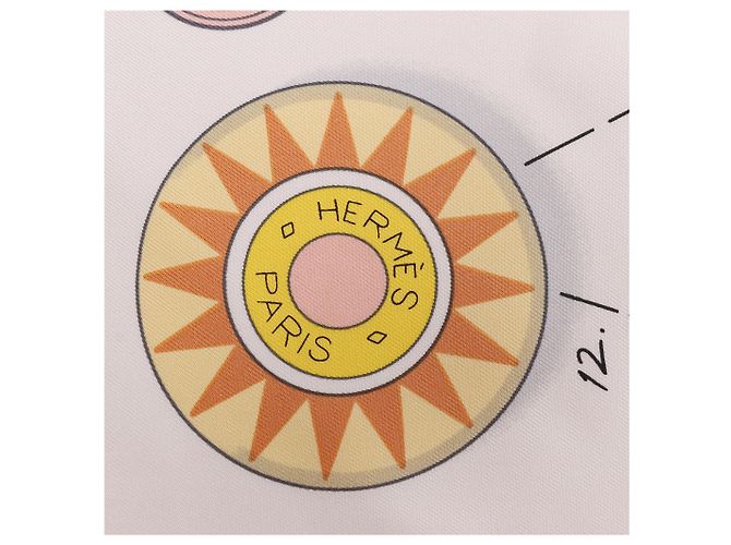 Foulard in seta Hermès Carré 90 "Tea for Two" arancione - vista 9