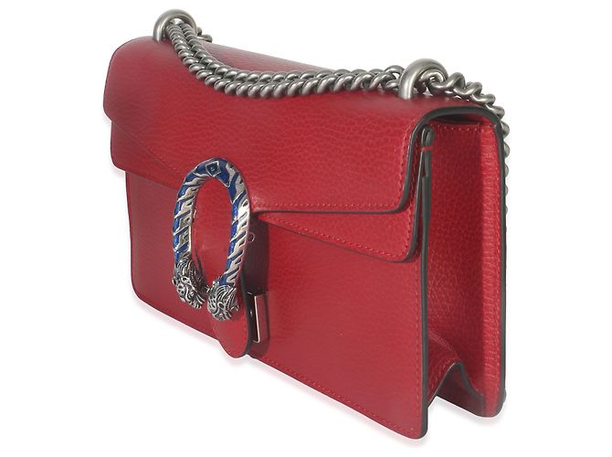 Borsa a Spalla Small Dionysus in Pelle di Vitello Rosso a Granulato Gucci - vista 3