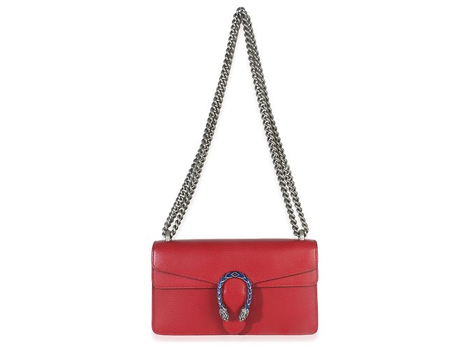 Borsa a Spalla Small Dionysus in Pelle di Vitello Rosso a Granulato Gucci - vista 5