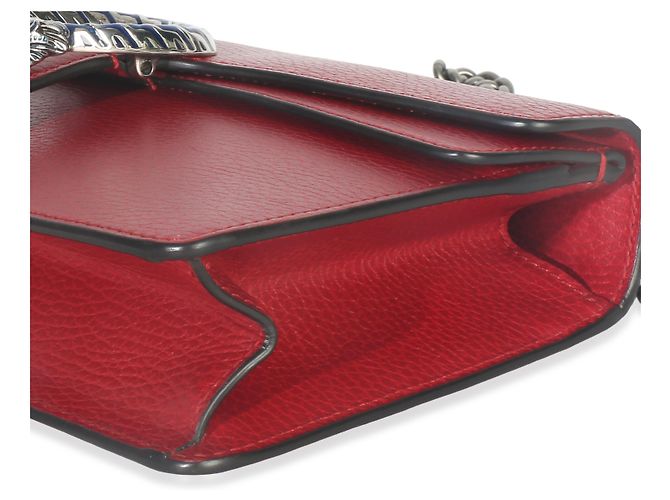 Borsa a Spalla Small Dionysus in Pelle di Vitello Rosso a Granulato Gucci - vista 6
