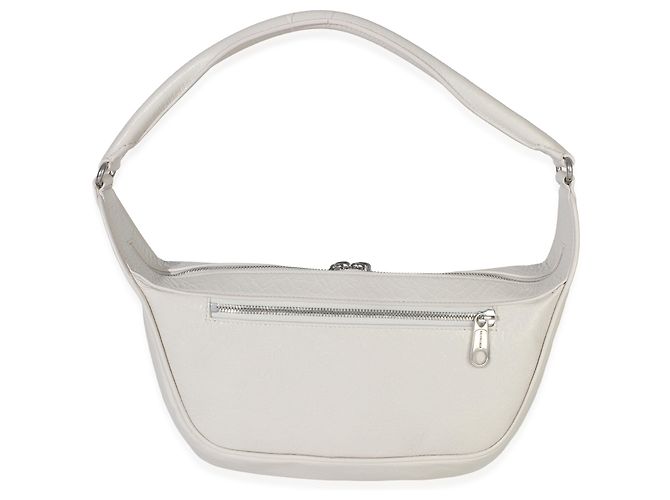 Everyday Borsa a spalla Raver media in pelle di vitello bianca invecchiata Balenciaga - vista 2