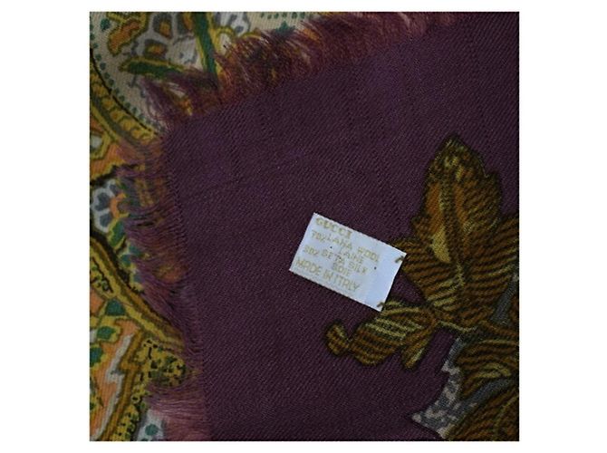 Sciarpa/Scialle Grande in Lana e Seta Gucci Nero Multicolore - vista 6