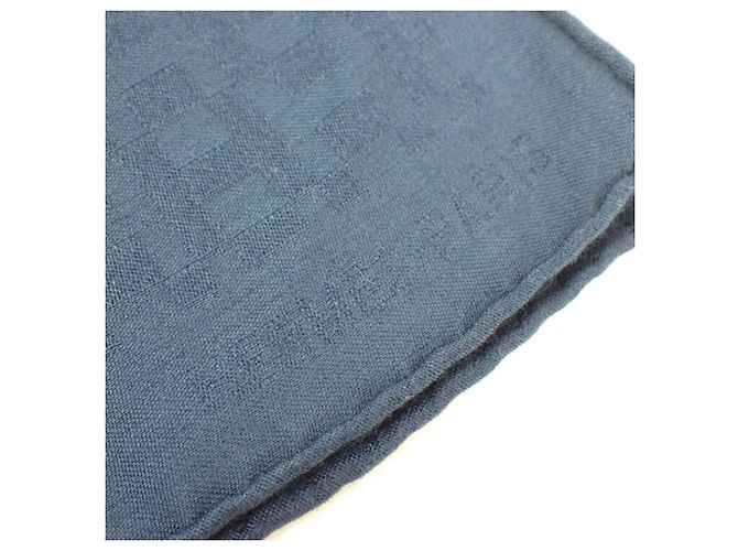 Stola in cashmere, lana e seta blu navy Hermès - vista 2