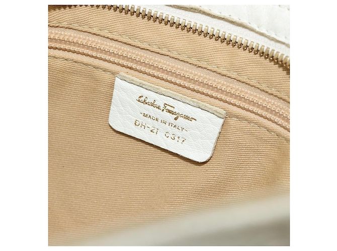Salvatore Ferragamo Gancini Leather Bianco - vista 6