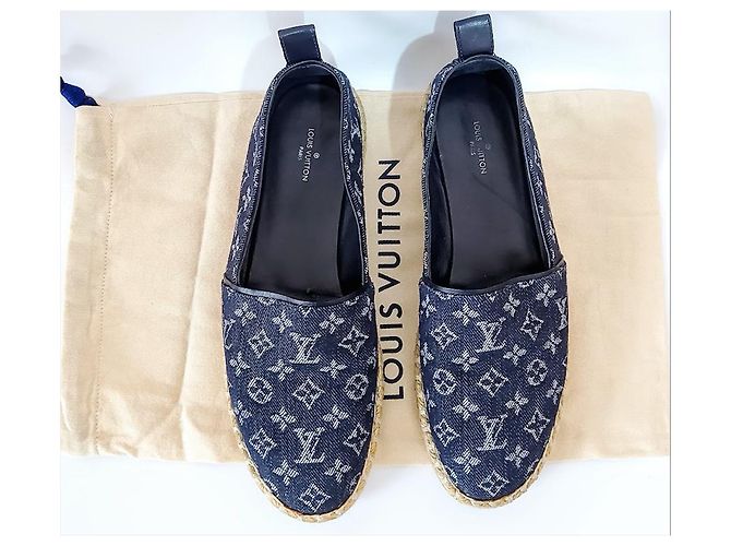 Louis Vuitton Espadrillas Mules Monogram Denim Blu Navy - vista 13