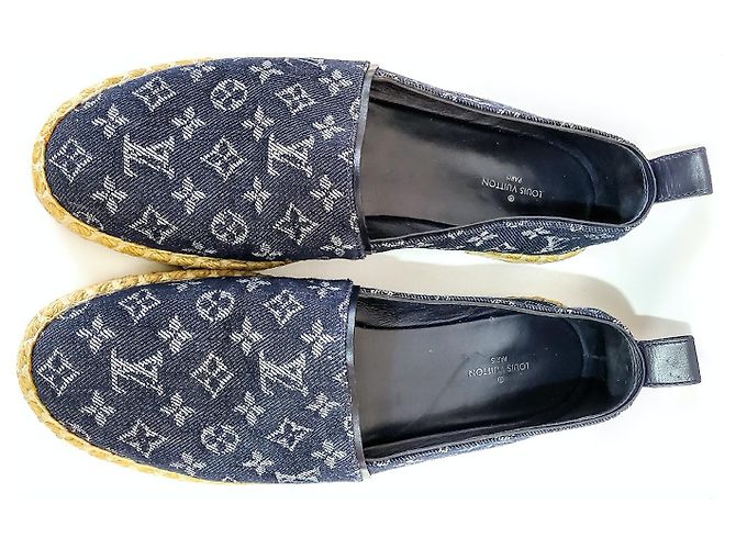 Louis Vuitton Espadrillas Mules Monogram Denim Blu Navy - vista 3