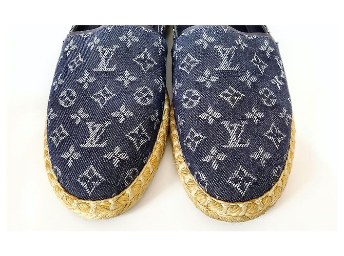 Louis Vuitton Espadrillas Mules Monogram Denim Blu Navy - vista 4
