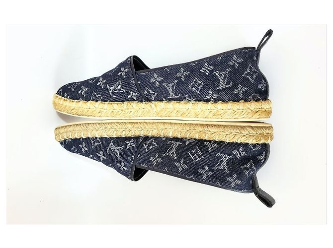 Louis Vuitton Espadrillas Mules Monogram Denim Blu Navy - vista 7