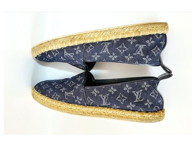 Louis Vuitton Espadrillas Mules Monogram Denim Blu Navy - vista 8