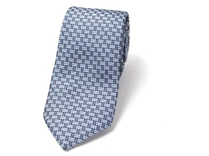Hermès Hermes Silk Cravat in Blue and Gray Brown - view 2