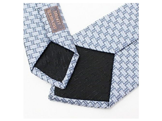 Hermès Hermes Silk Cravat in Blue and Gray Brown - view 5