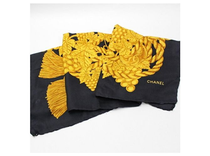 Bufanda Chanel negra y amarilla Negro Amarillo - vista 8