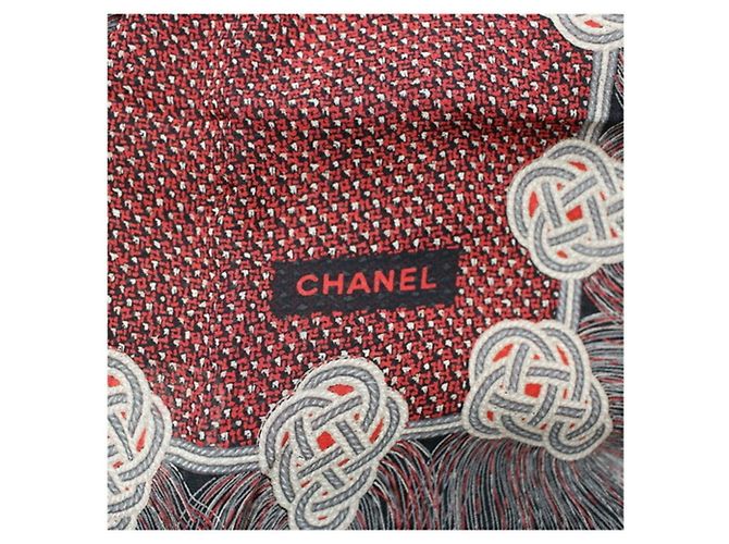 Chanel Große Schal in Mehrfarbig und Rot Mehrfarben - Ansicht 6