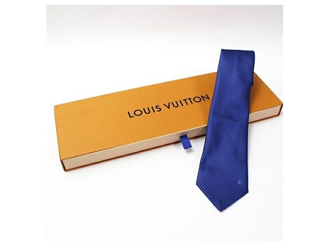 Cravatta in seta Louis Vuitton in blu - vista 2