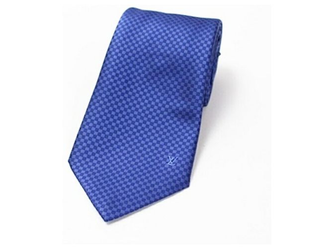 Cravatta in seta Louis Vuitton in blu - vista 3