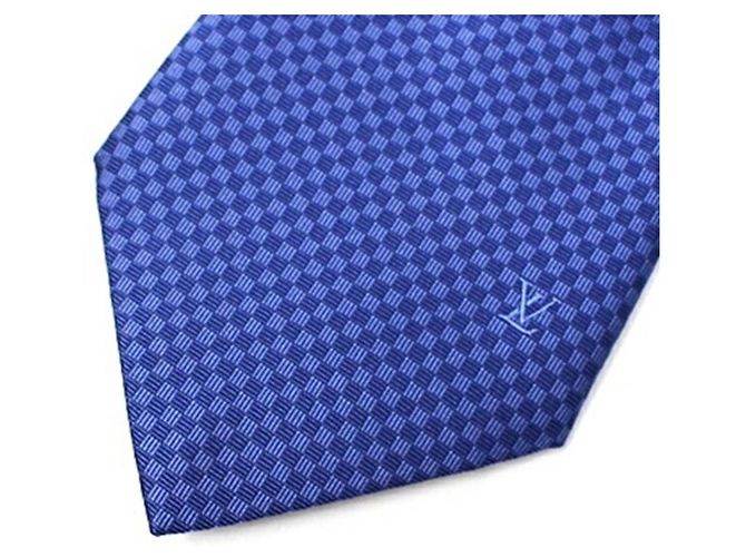 Cravatta in seta Louis Vuitton in blu - vista 4
