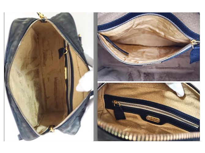 Borsa a spalla Fendi Zucca in nylon verde scuro - vista 10