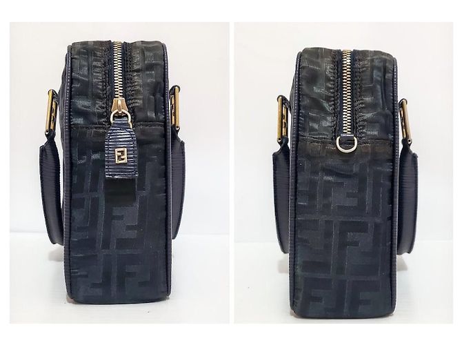 Borsa a spalla Fendi Zucca in nylon verde scuro - vista 15