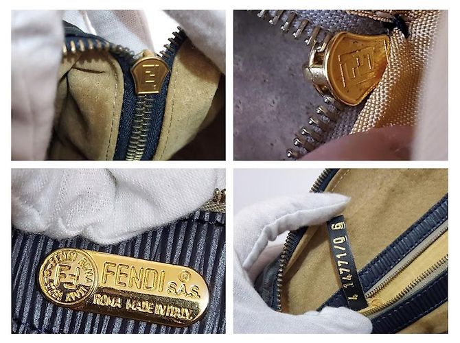 Borsa a spalla Fendi Zucca in nylon verde scuro - vista 2