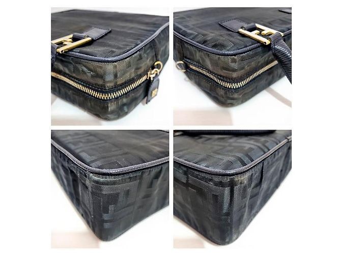 Borsa a spalla Fendi Zucca in nylon verde scuro - vista 6