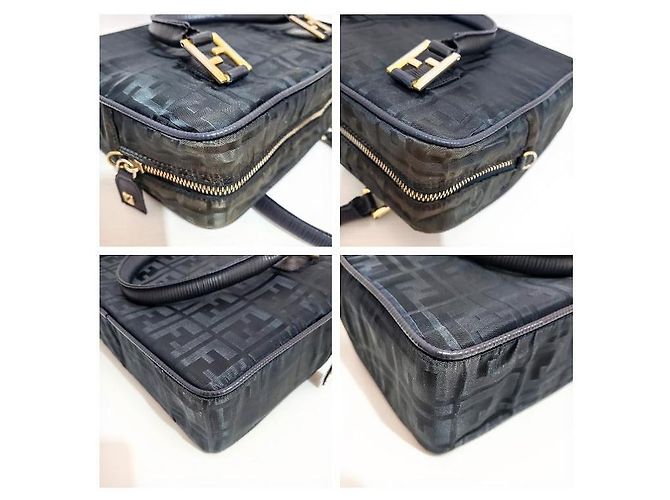 Borsa a spalla Fendi Zucca in nylon verde scuro - vista 7