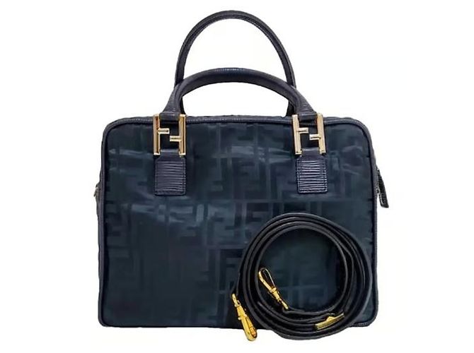 Borsa a spalla Fendi Zucca in nylon verde scuro - vista 9