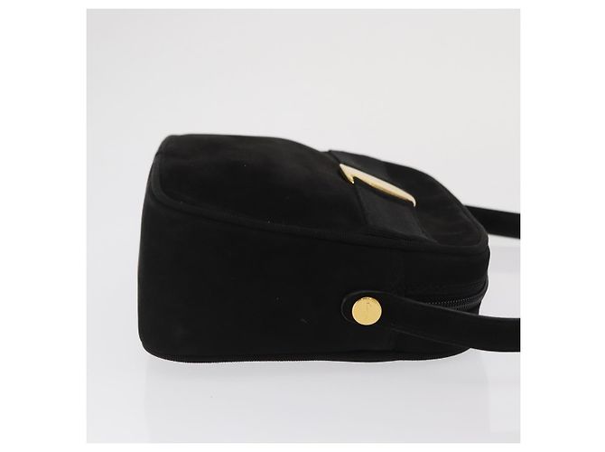 Borsa Clutch Vala in suede Salvatore Ferragamo Nero - vista 3