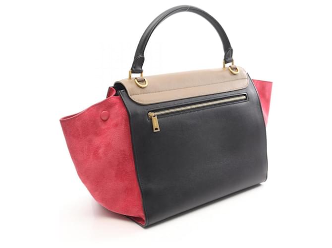 Céline Borsa Trapeze Medium di Celine Nero Rosa Beige - vista 2