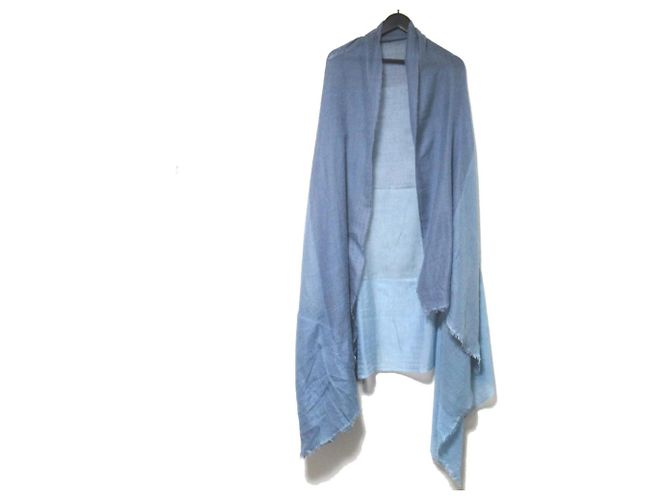 Silk In Chal de cachemira y seda Hermès Azul - vista 2