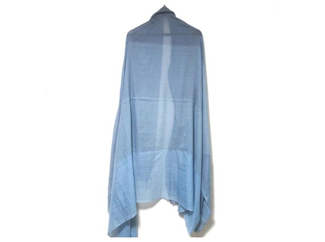 Silk In Chal de cachemira y seda Hermès Azul - vista 3